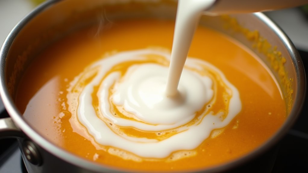 gently incorporate red lentils