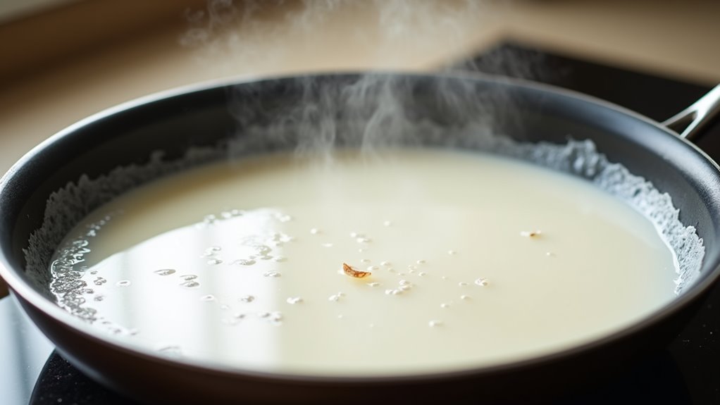 gently simmer coconut milk