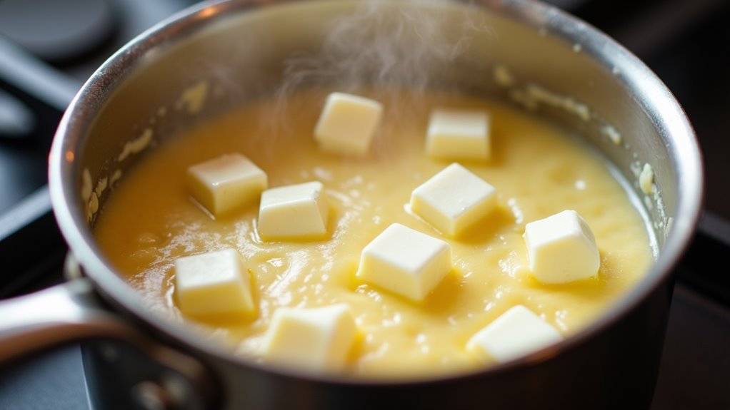 gradually add pasta water