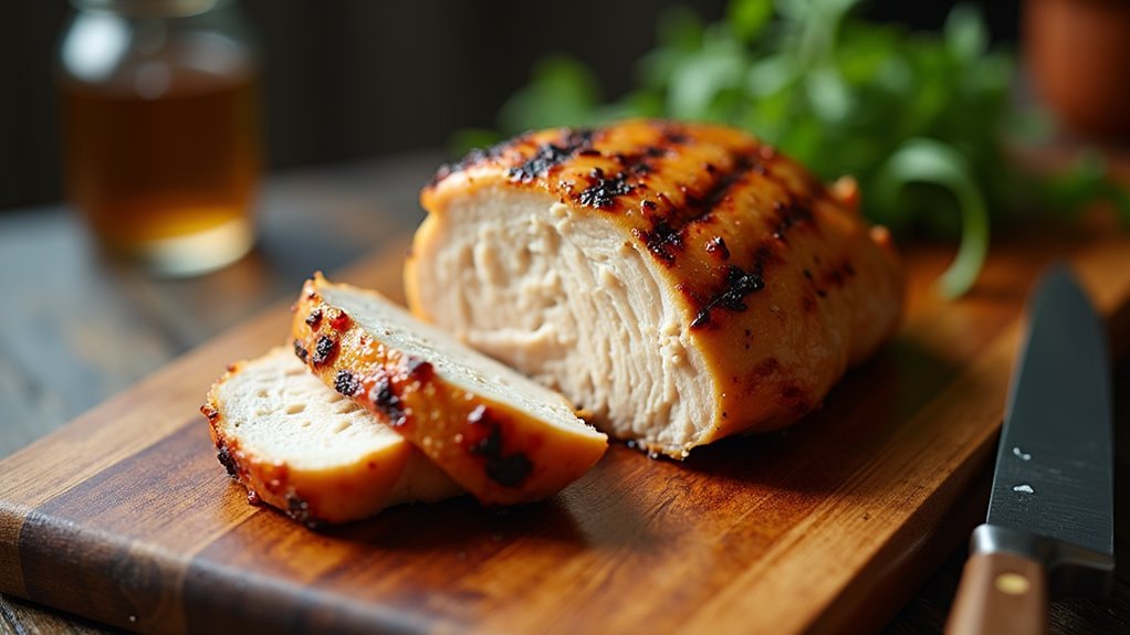 grill chicken then slice