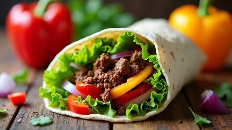 healthy beef and veggie wraps