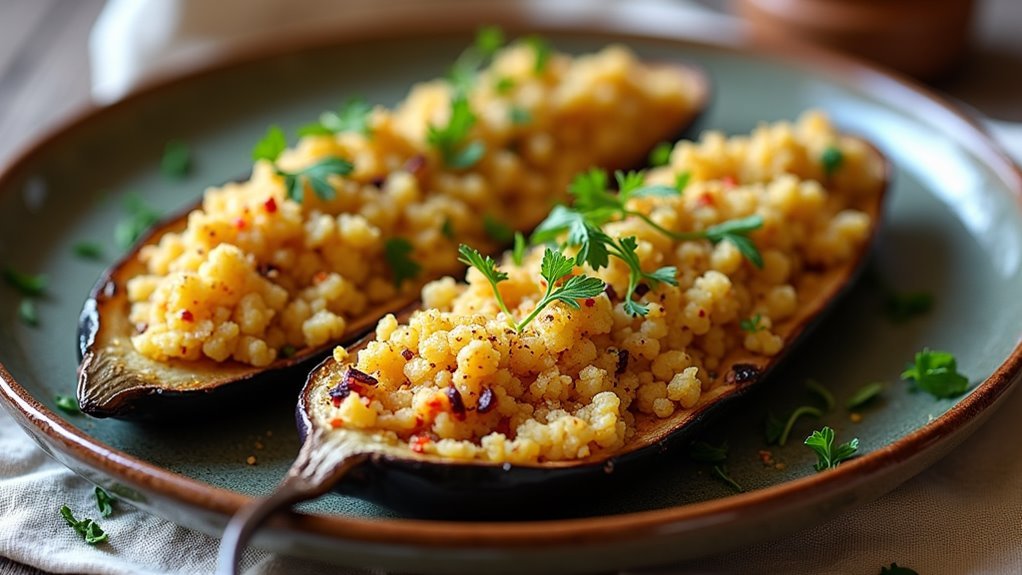 hearty stuffed eggplant dish