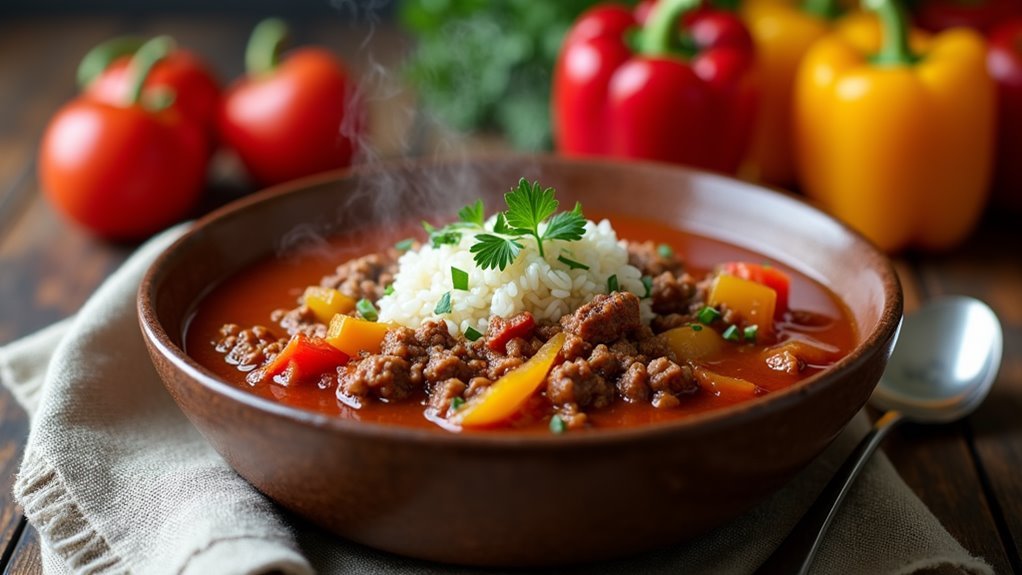 hearty stuffed pepper soup