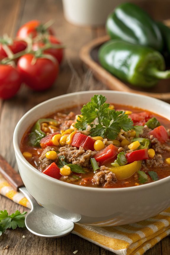hearty stuffed pepper soup