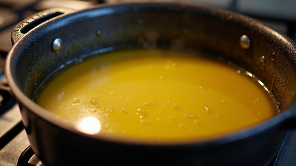 heat oil in pot