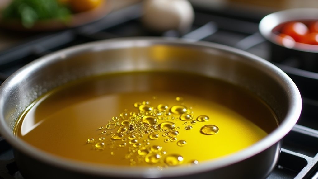 heat olive oil pot