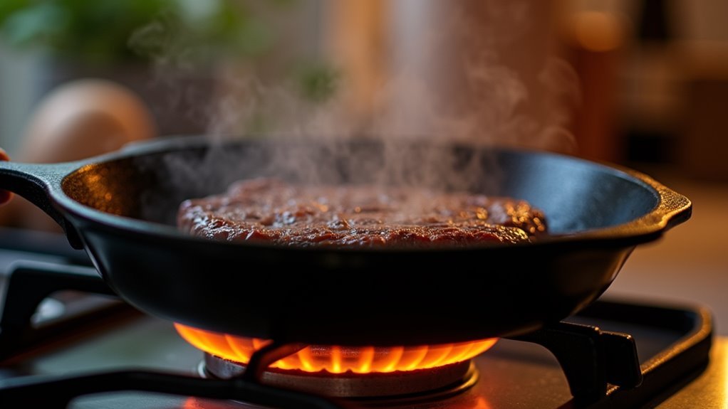 heat skillet to high