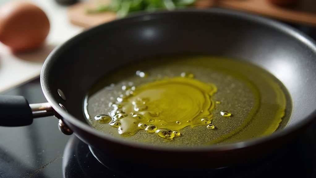heat skillet with olive oil