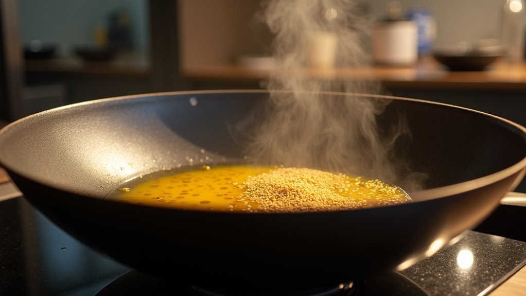 heat the sesame oil