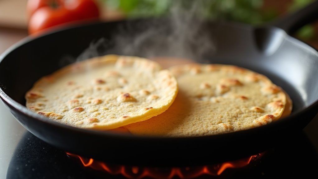 heat tortillas in skillet