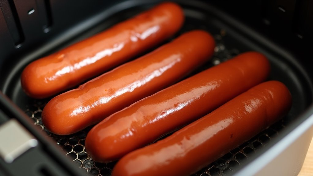 hot dogs arranged separately