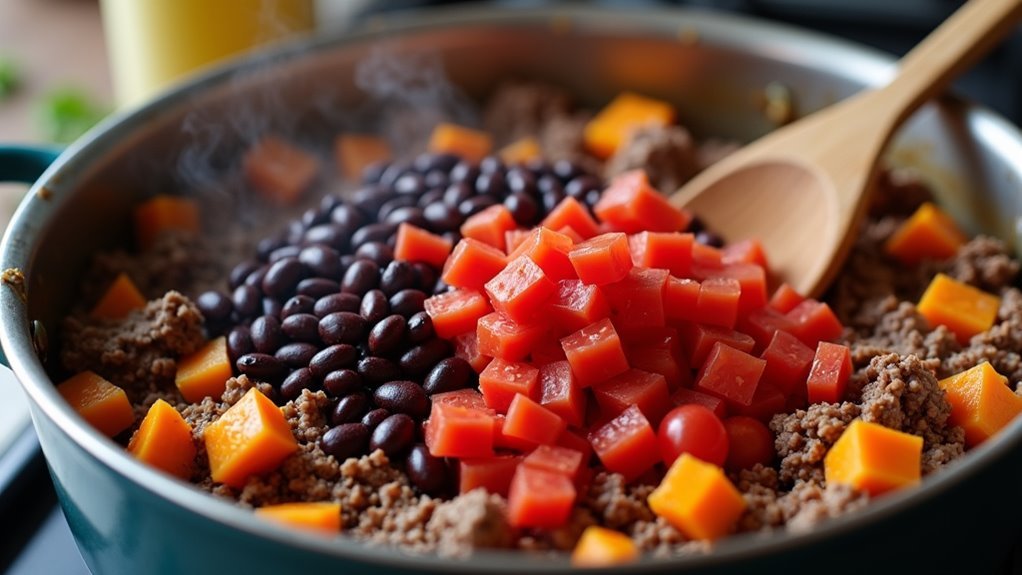 incorporate tomatoes and beans