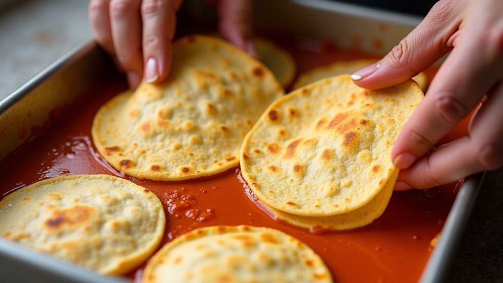 layer four corn tortillas