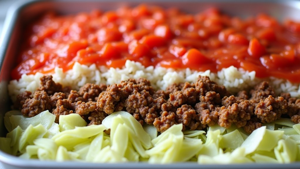 layer remaining ingredients carefully