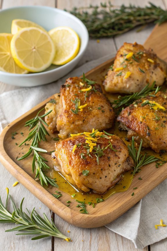 lemon infused herb chicken thighs