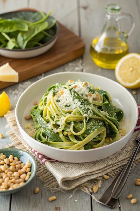 lemon infused spinach ricotta dish