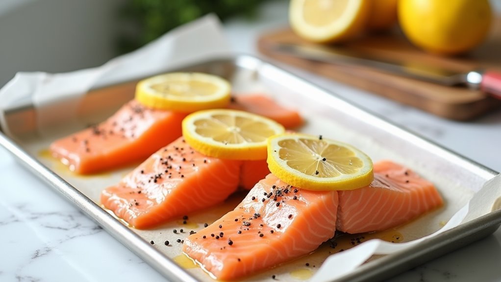 lemon slices on fillets