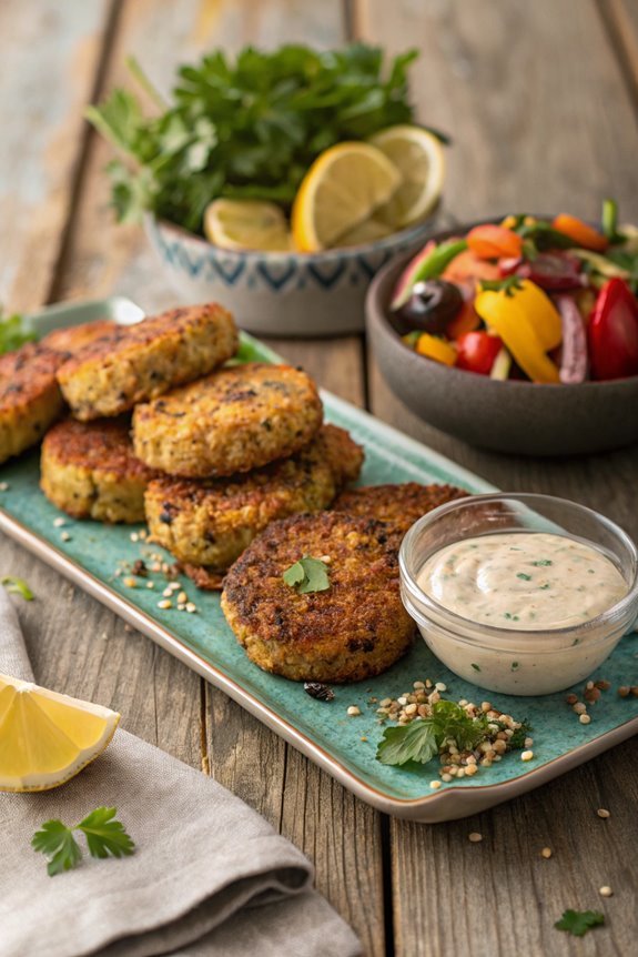 lentil patties with mediterranean flavors