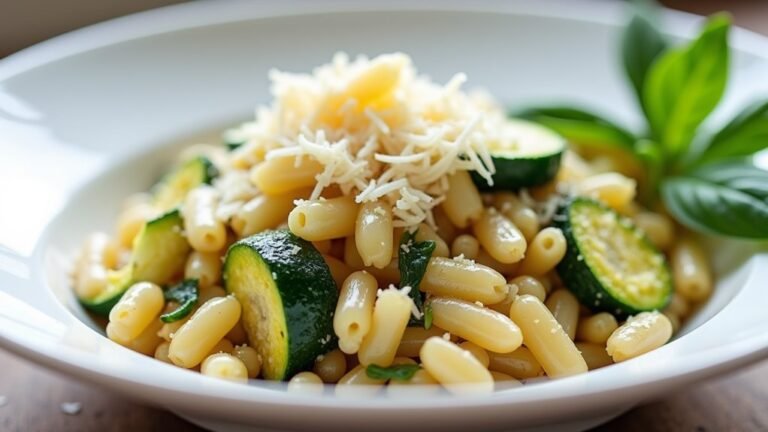 light zucchini orzo dish