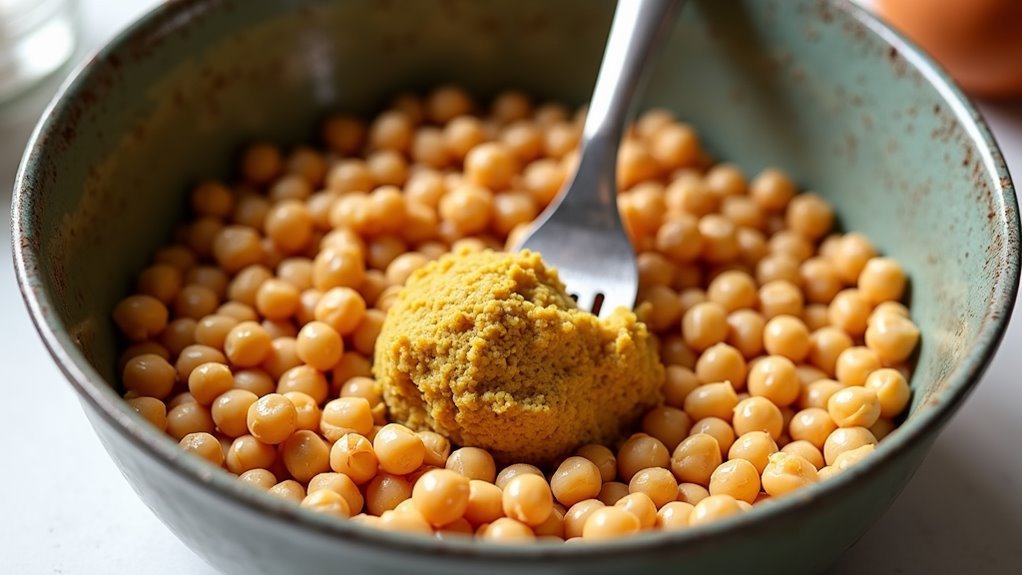 mash chickpeas into paste