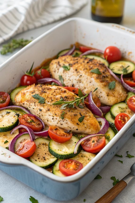 mediterranean chicken zucchini bake