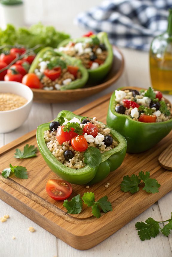 mediterranean inspired stuffed peppers