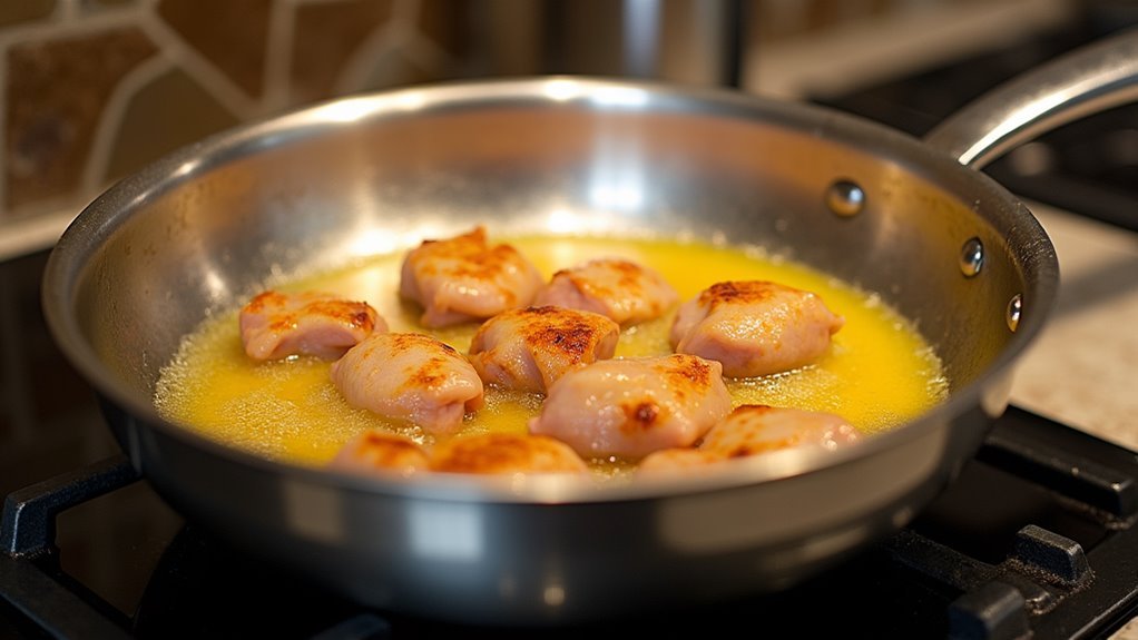 melt butter brown chicken