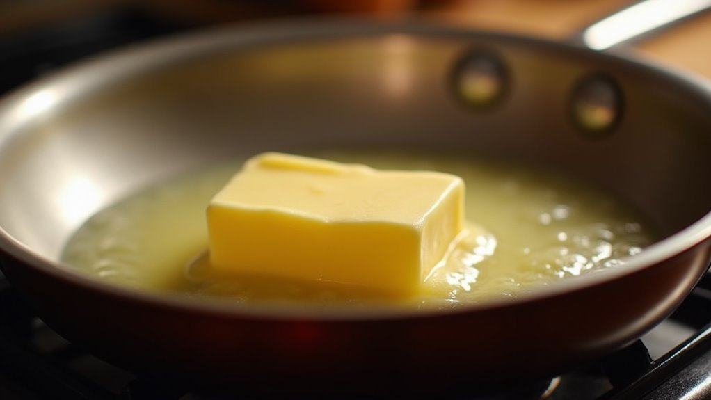 melt butter in pan