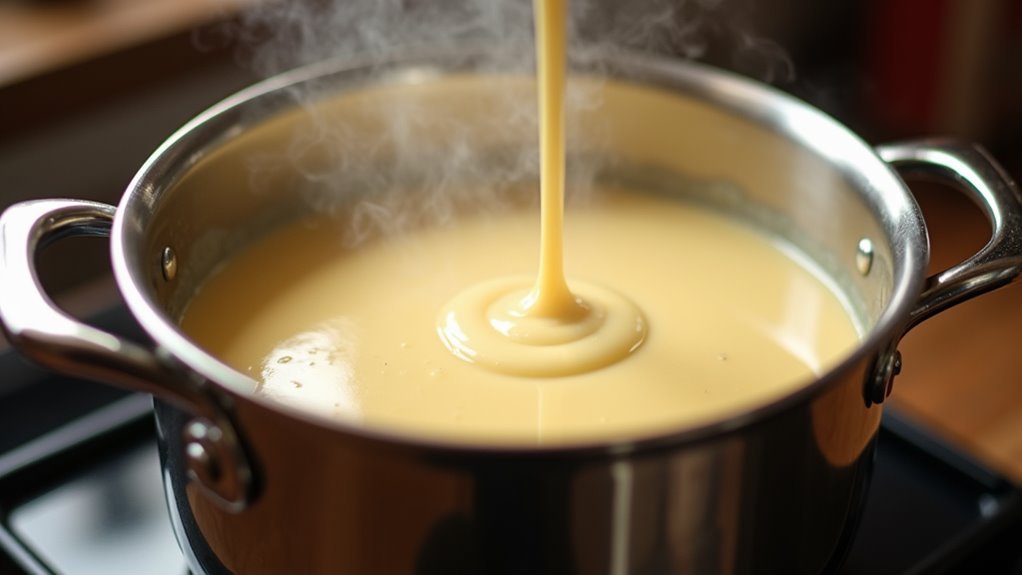 melt butter with cream cheese