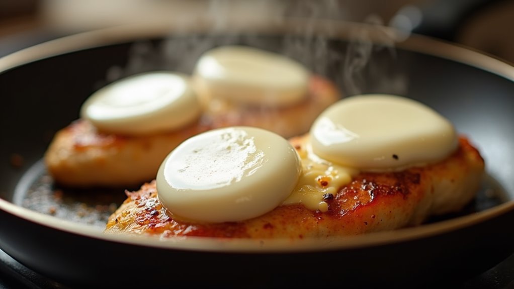 melt cheese on chicken
