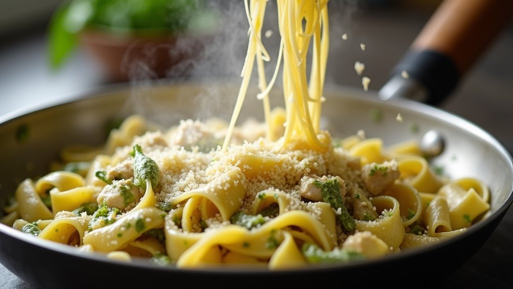 melt parmesan cheese into sauce