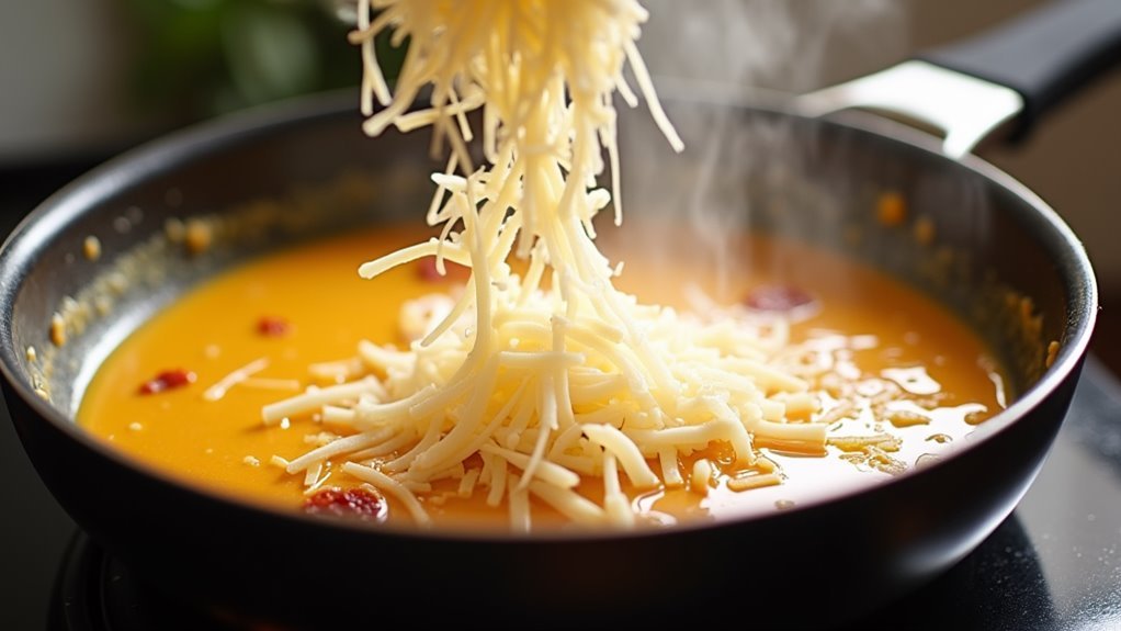 melt parmesan into sauce