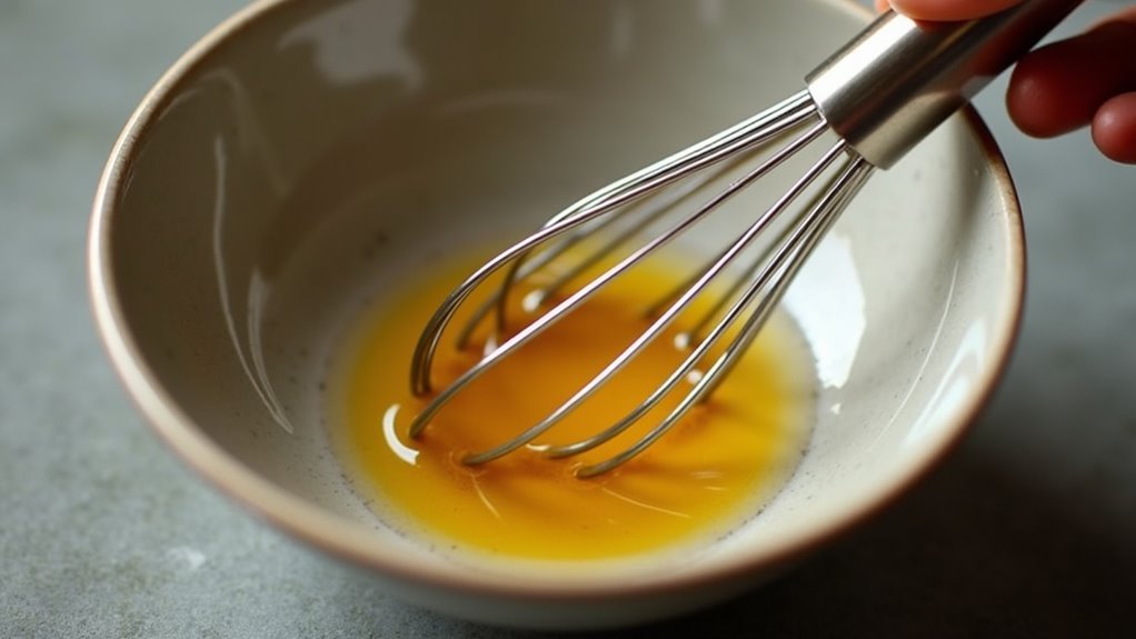 mix dressing ingredients thoroughly