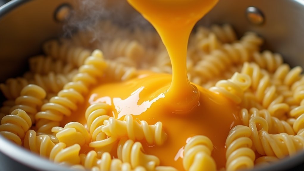 mix pasta and cheese sauce
