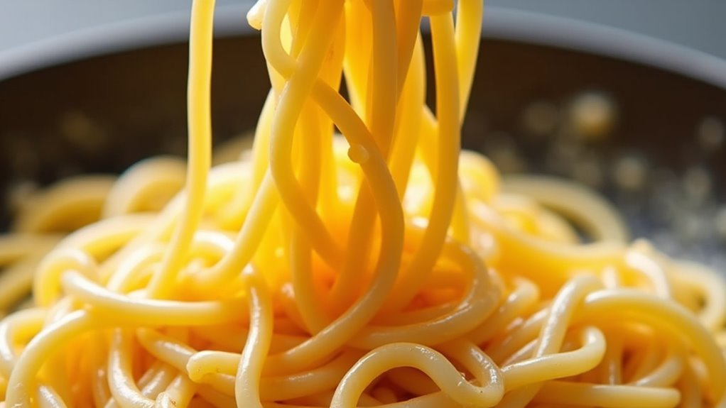 mix pasta and egg