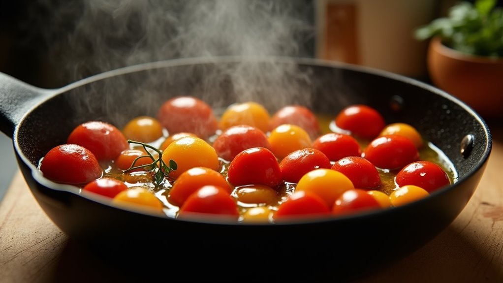 mix pasta and tomatoes