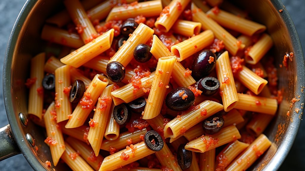 mix pasta with sauce