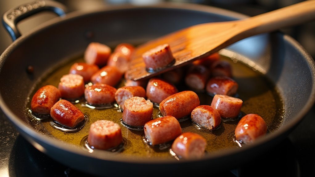 mix sausage and pasta
