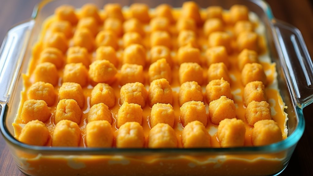 neatly arrange tater tots