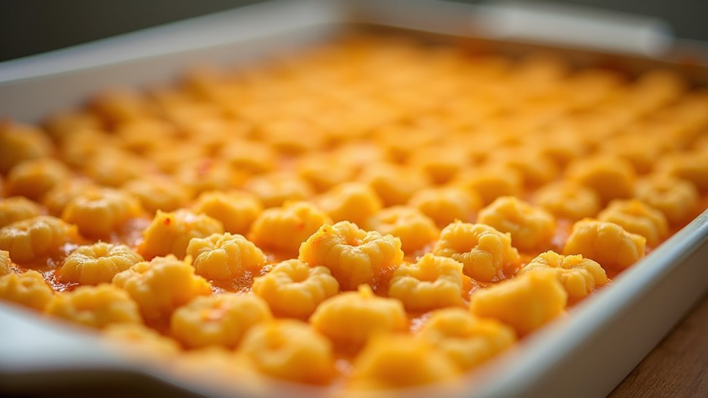 neatly arrange the tater tots