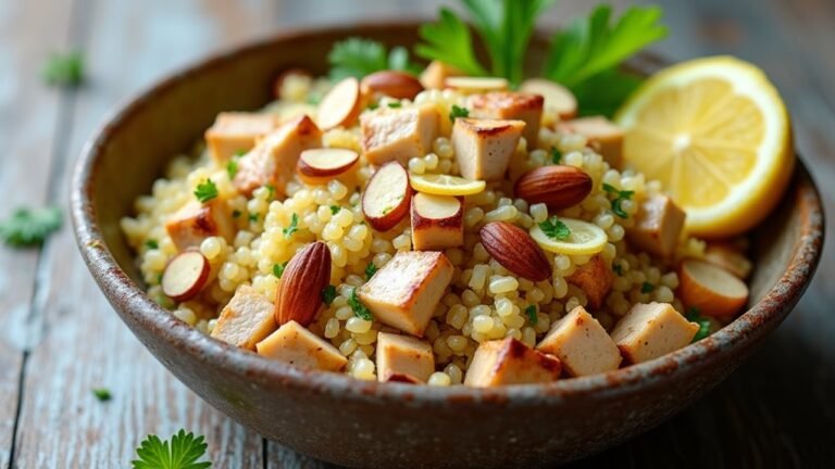 nutty chicken grain salad