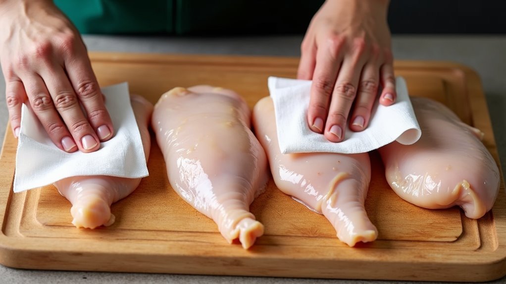 pat chicken dry completely