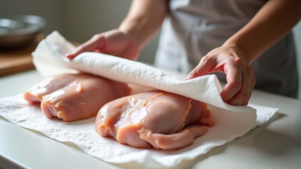 pat chicken dry thoroughly