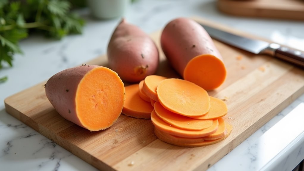peel and slice potatoes