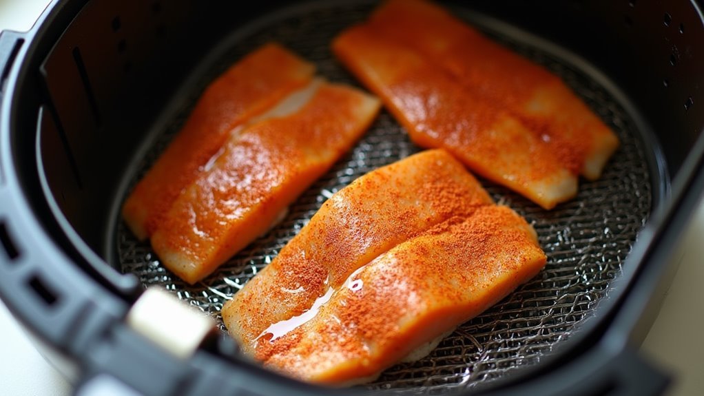 place fillets in basket
