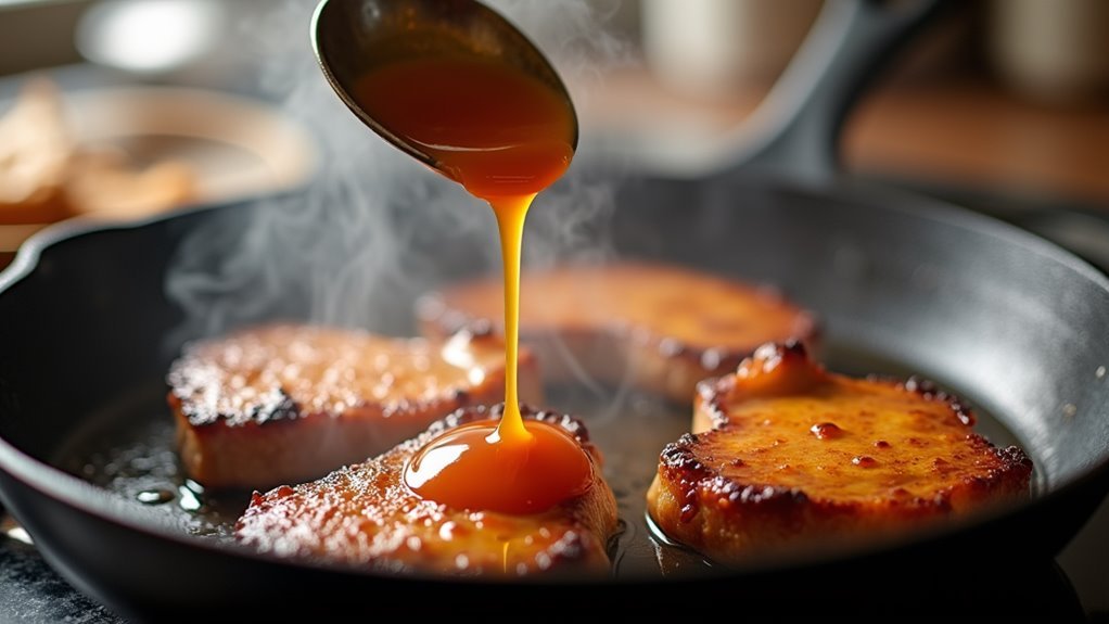 pour glaze over dish