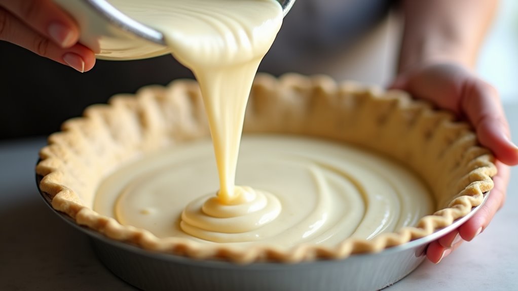 pour mixture into plate