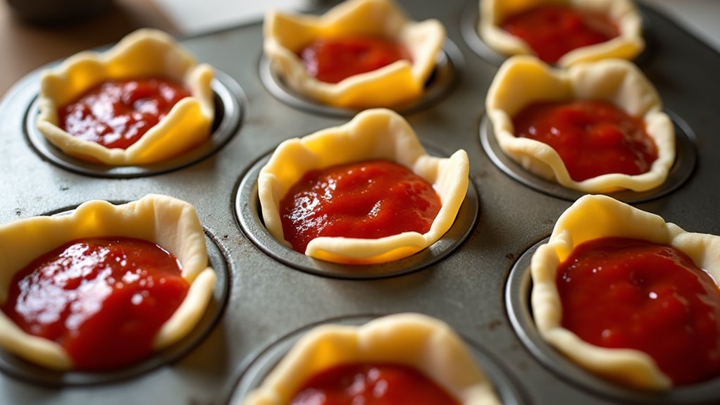 pour sauce into cups