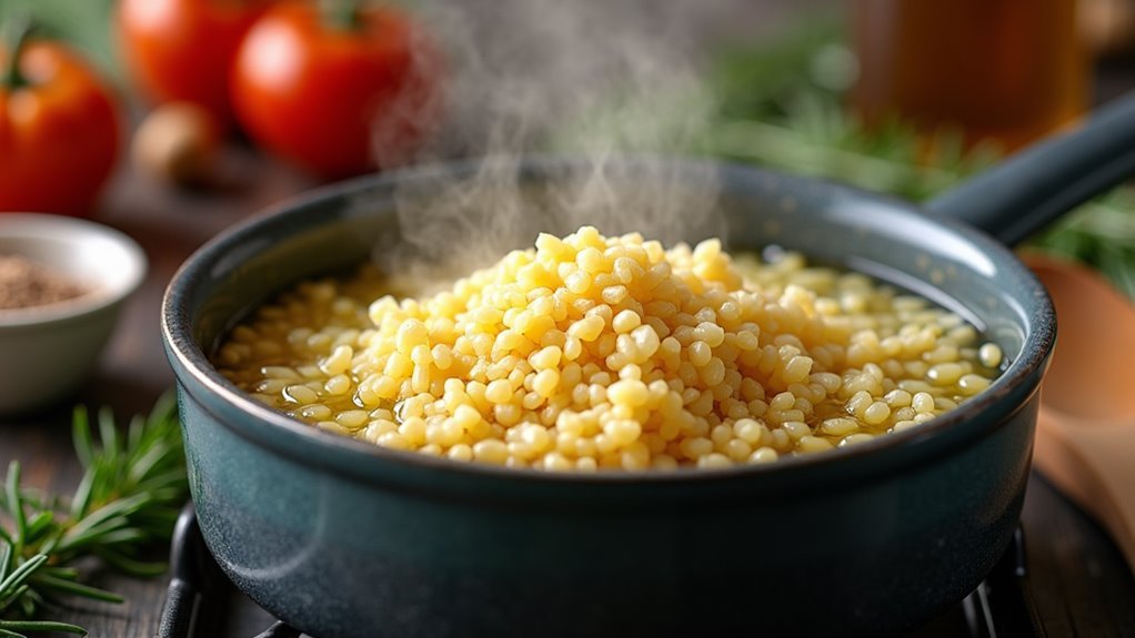 prepare couscous using broth