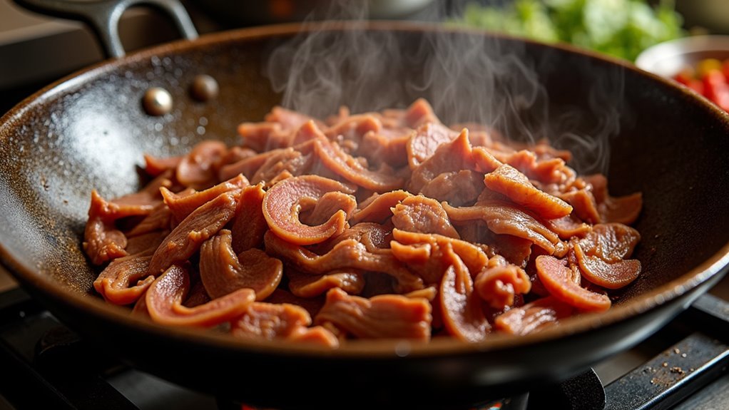 quickly brown beef strips
